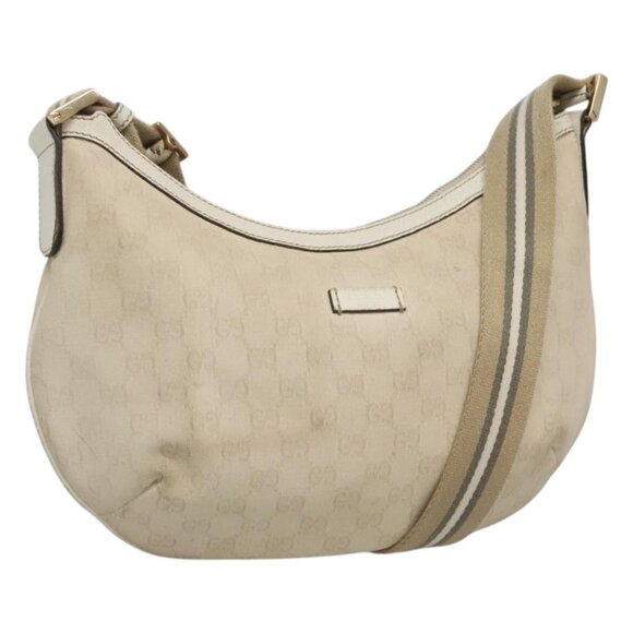 GUCCI GG Canvas Shoulder Bag White Gold 181092 Auth bs25252 - Picture 1 of 16